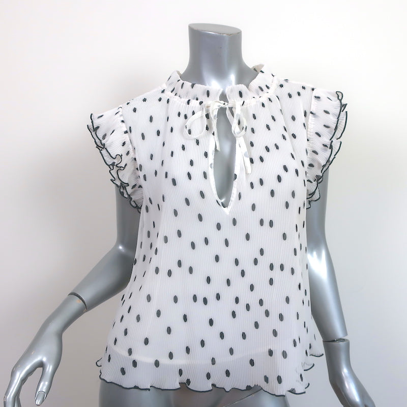 ganni dotted georgette blouse