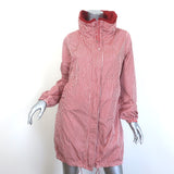 Weekend Max Mara Reversible Hooded Striped Rain Jacket Red/White Size US 8