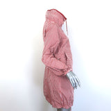 Weekend Max Mara Reversible Hooded Striped Rain Jacket Red/White Size US 8