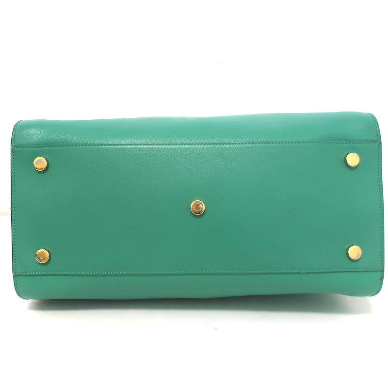 Saint Laurent Sac de Jour Small Tote Green Leather Crossbody Bag