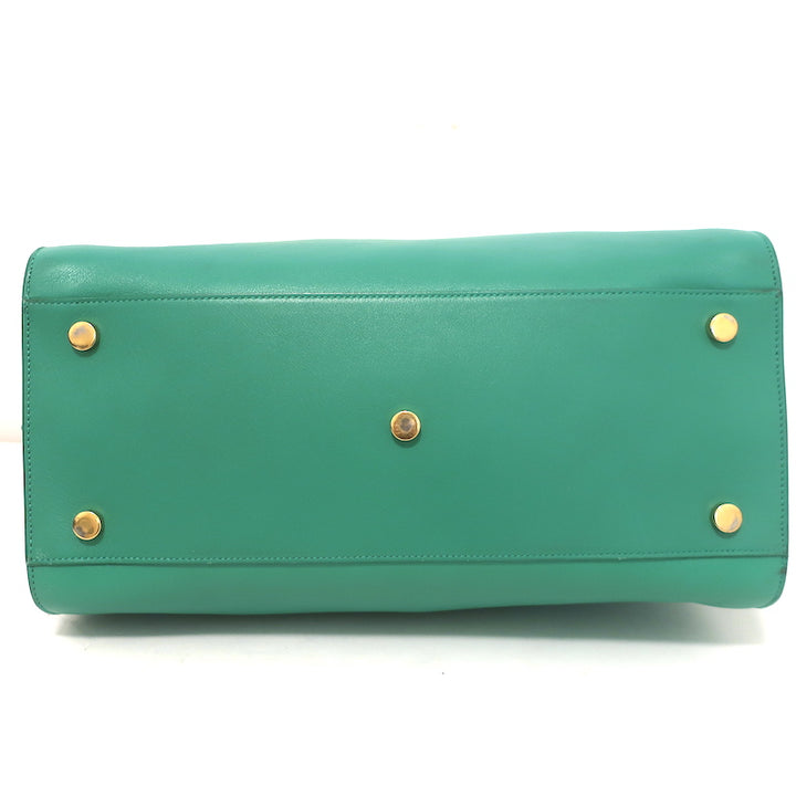 Saint Laurent Sac de Jour Small Tote Green Leather Crossbody Bag