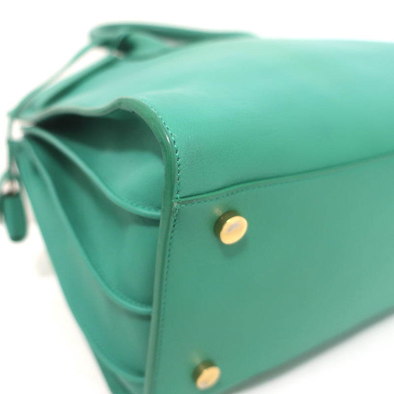 Saint Laurent Sac de Jour Small Tote Green Leather Crossbody Bag