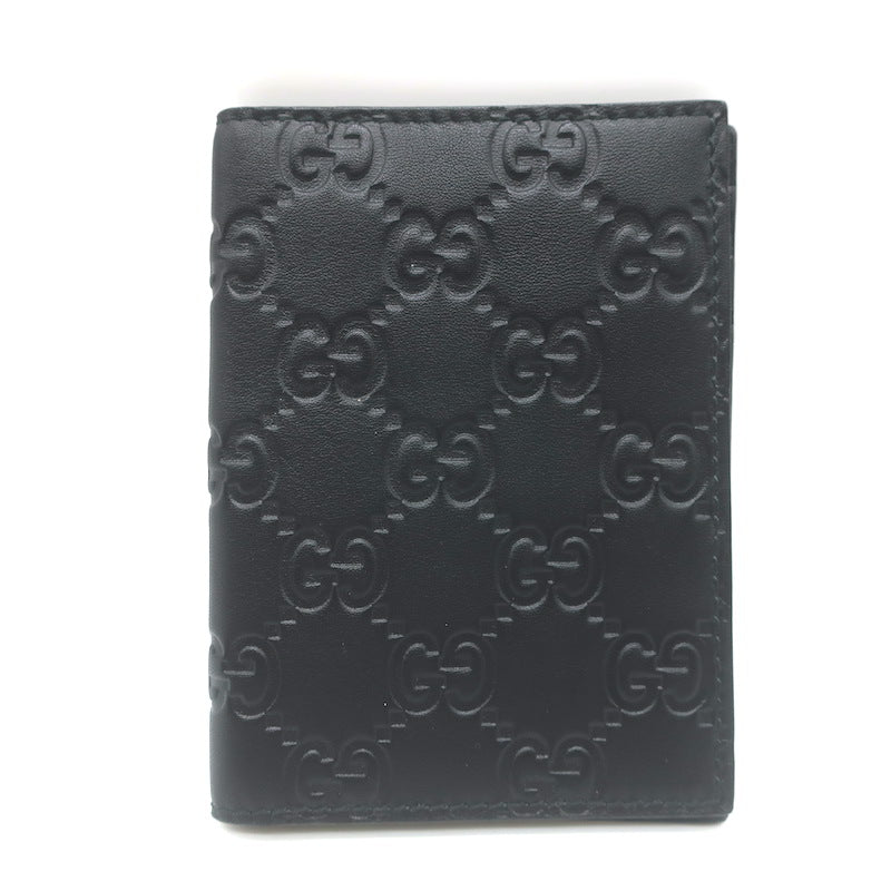 Gucci Guccissima Small Bi-Fold Wallet Black Leather