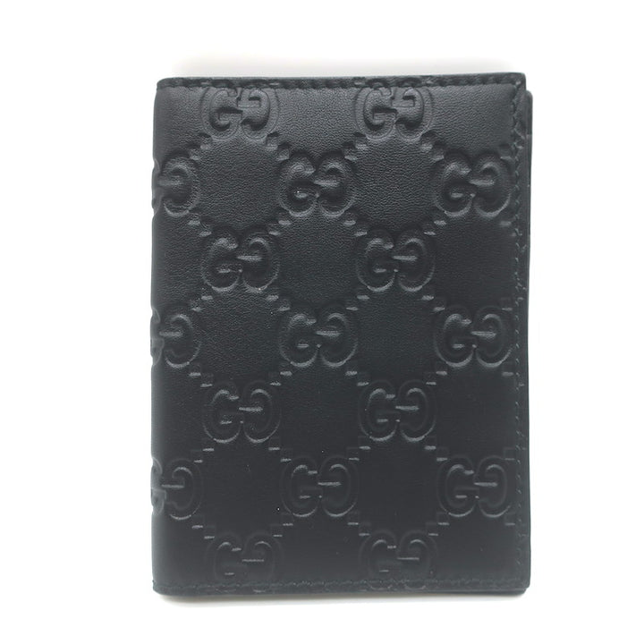 Gucci Guccissima Small Bi-Fold Wallet Black Leather