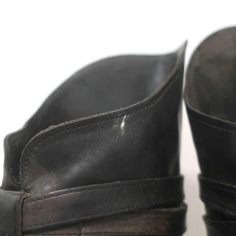 N.D.C. Gerda High Over the Knee Riding Boots Black Washed Leather Size 36