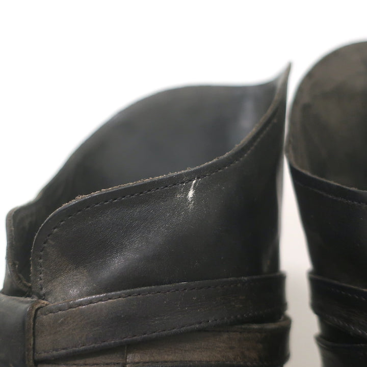 N.D.C. Gerda High Over the Knee Riding Boots Black Washed Leather Size 36