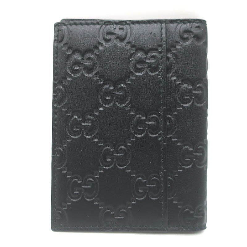 Gucci Guccissima Small Bi-Fold Wallet Black Leather