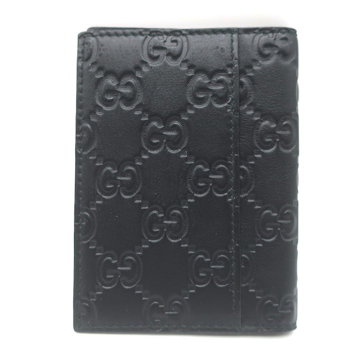 Gucci Guccissima Small Bi-Fold Wallet Black Leather