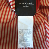 Weekend Max Mara Reversible Hooded Striped Rain Jacket Red/White Size US 8