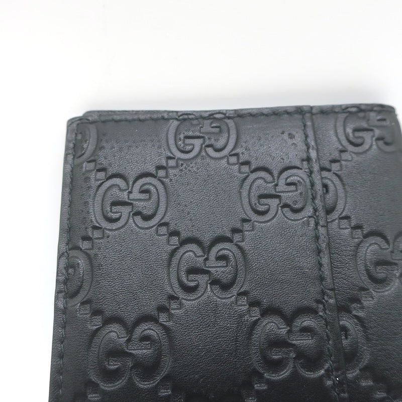 Gucci Guccissima Small Bi-Fold Wallet Black Leather