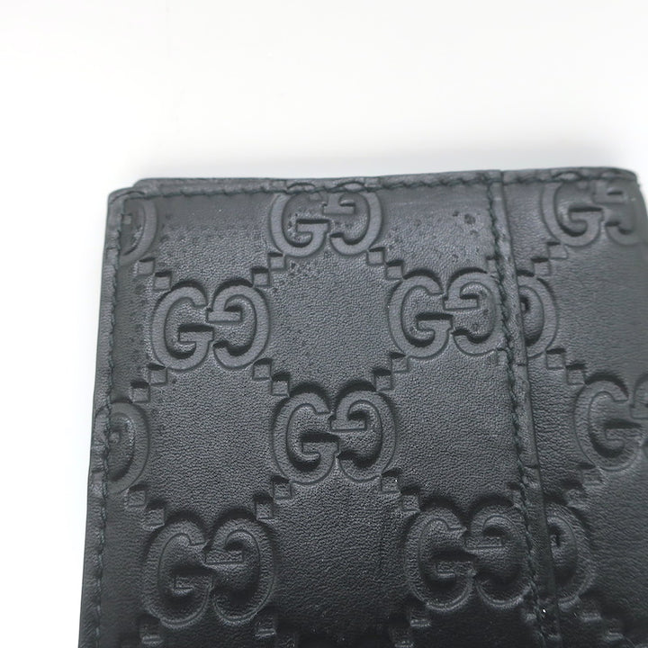 Gucci Guccissima Small Bi-Fold Wallet Black Leather