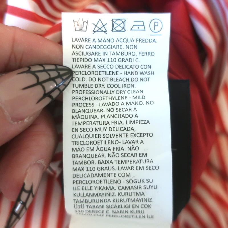 Weekend Max Mara Reversible Hooded Striped Rain Jacket Red/White Size US 8