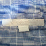 Jonathan Simkhai Pussy Bow Shirt Blue Lace-Embroidered Plaid Size Small