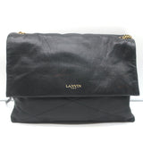 Lanvin Sugar Medium Shoulder Bag Black Quilted Lambskin Leather