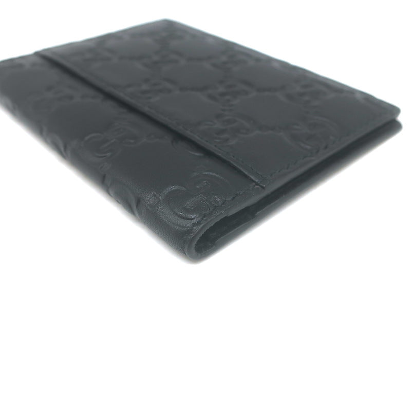 Gucci Guccissima Small Bi-Fold Wallet Black Leather