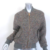 ACNE Studios Tyson Trash Boucle Bomber Jacket Gray/Multi Wool-Blend Size 36