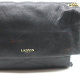 Lanvin Sugar Medium Shoulder Bag Black Quilted Lambskin Leather
