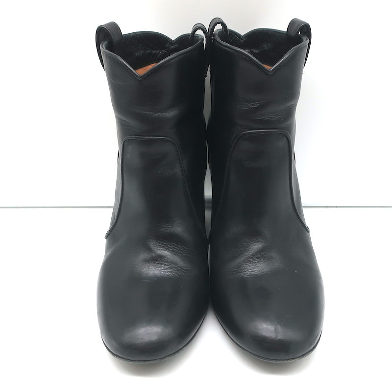 Laurence Dacade Pete Ankle Boots Black Leather Size 37.5 High Heel Booties
