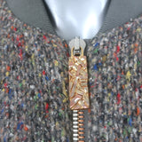 ACNE Studios Tyson Trash Boucle Bomber Jacket Gray/Multi Wool-Blend Size 36