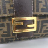 Fendi Big Mama Baguette Shoulder Bag Brown Zucca Canvas Large Hobo