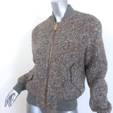 ACNE Studios Tyson Trash Boucle Bomber Jacket Gray/Multi Wool-Blend Size 36