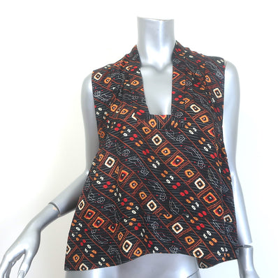 Isabel Marant Trapeze Tank Top Black Printed Silk Size 38 Sleeveless Blouse