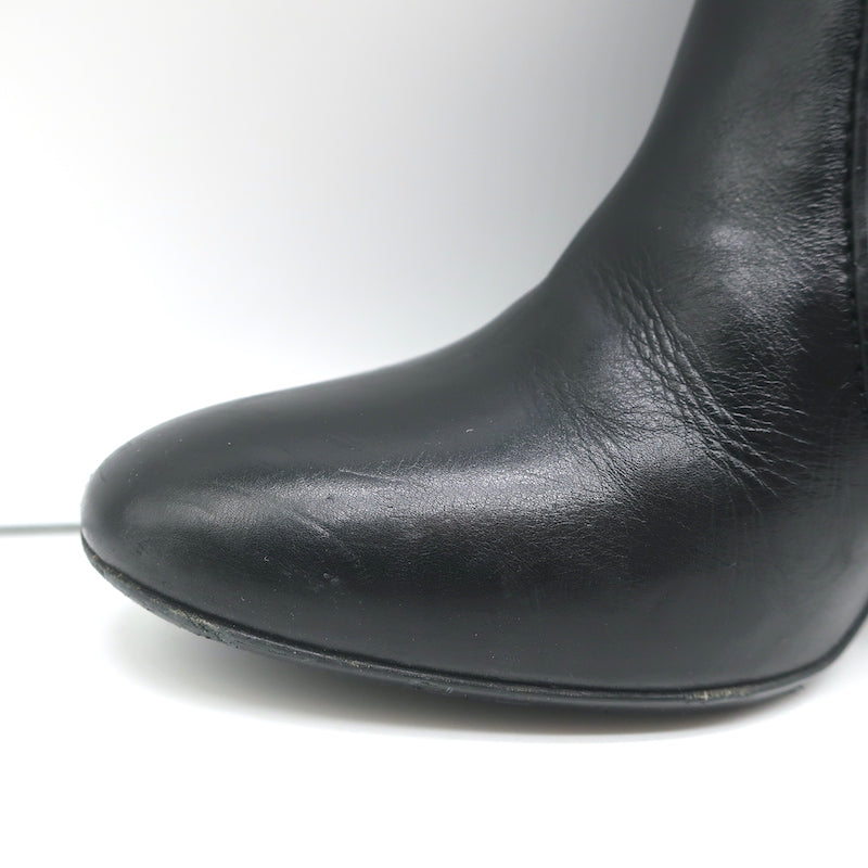 Laurence Dacade Pete Ankle Boots Black Leather Size 37.5 High Heel Booties