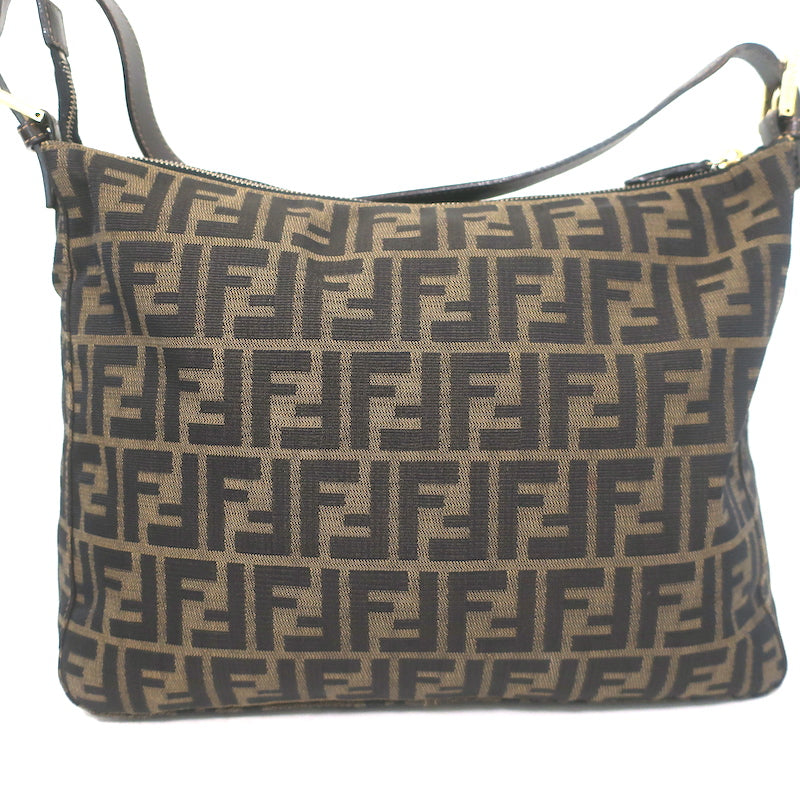 Fendi Big Mama Baguette Shoulder Bag Brown Zucca Canvas Large Hobo