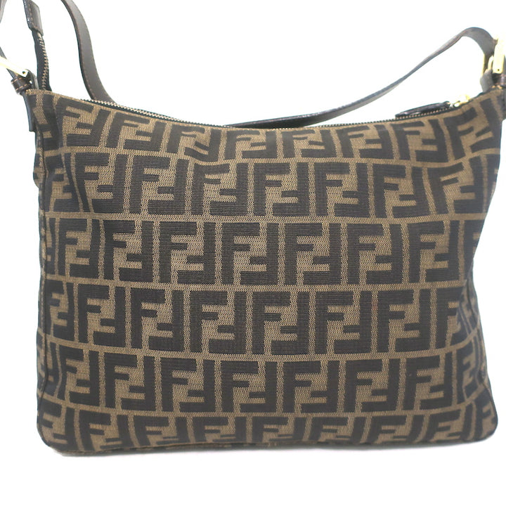 Fendi Big Mama Baguette Shoulder Bag Brown Zucca Canvas Large Hobo