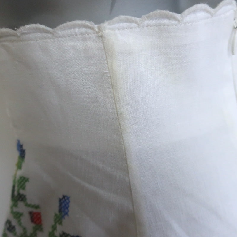 Zimmermann Juliette Cross Stitch Embroidered Shorts White Linen Size 1/Small