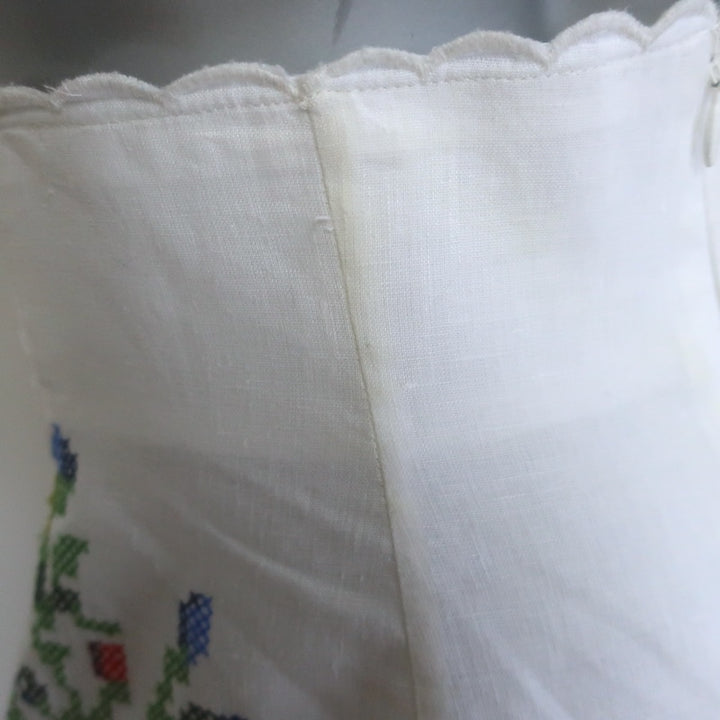 Zimmermann Juliette Cross Stitch Embroidered Shorts White Linen Size 1/Small
