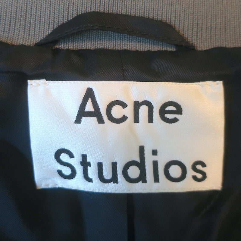 ACNE Studios Tyson Trash Boucle Bomber Jacket Gray/Multi Wool-Blend Size 36