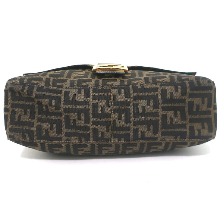 Fendi Big Mama Baguette Shoulder Bag Brown Zucca Canvas Large Hobo