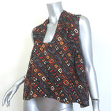 Isabel Marant Trapeze Tank Top Black Printed Silk Size 38 Sleeveless Blouse