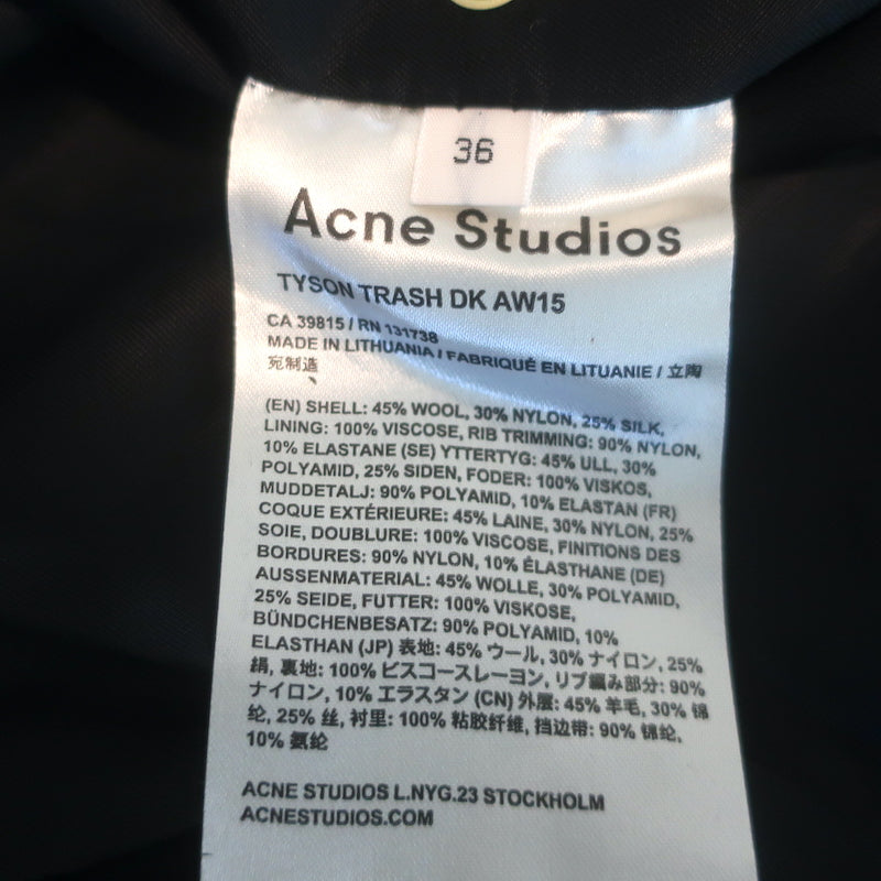 ACNE Studios Tyson Trash Boucle Bomber Jacket Gray/Multi Wool-Blend Size 36