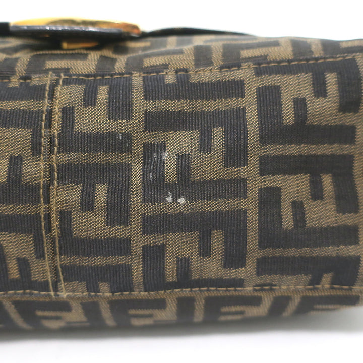 Fendi Big Mama Baguette Shoulder Bag Brown Zucca Canvas Large Hobo