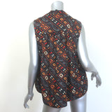 Isabel Marant Trapeze Tank Top Black Printed Silk Size 38 Sleeveless Blouse