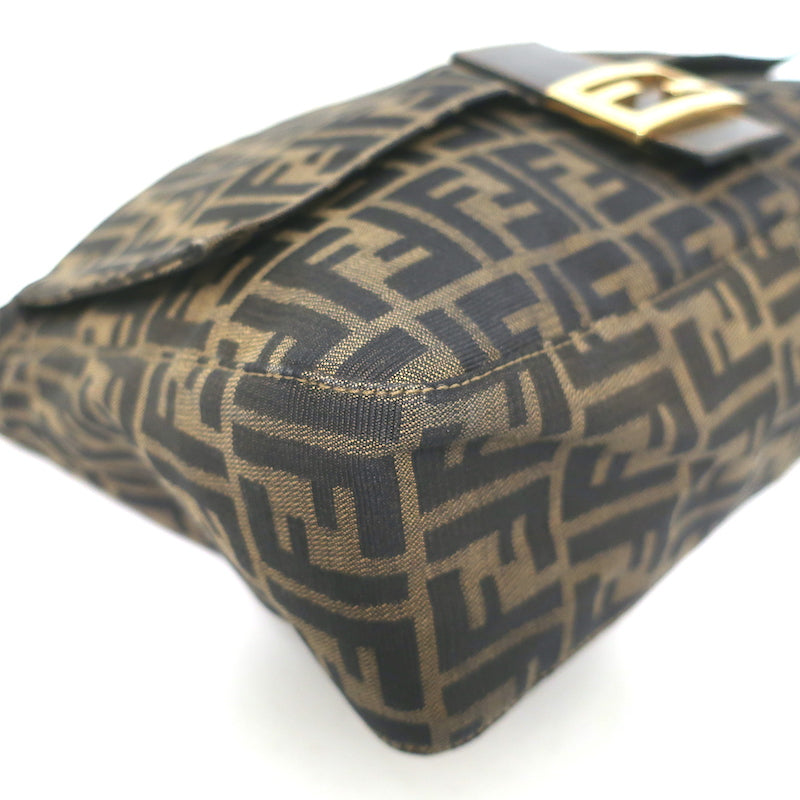 Fendi Big Mama Baguette Shoulder Bag Brown Zucca Canvas Large Hobo