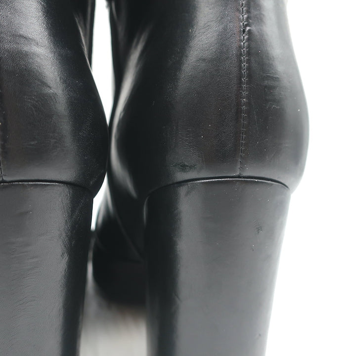 Laurence Dacade Pete Ankle Boots Black Leather Size 37.5 High Heel Booties
