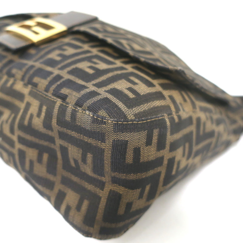 Fendi Big Mama Baguette Shoulder Bag Brown Zucca Canvas Large Hobo