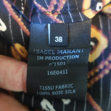 Isabel Marant Trapeze Tank Top Black Printed Silk Size 38 Sleeveless Blouse