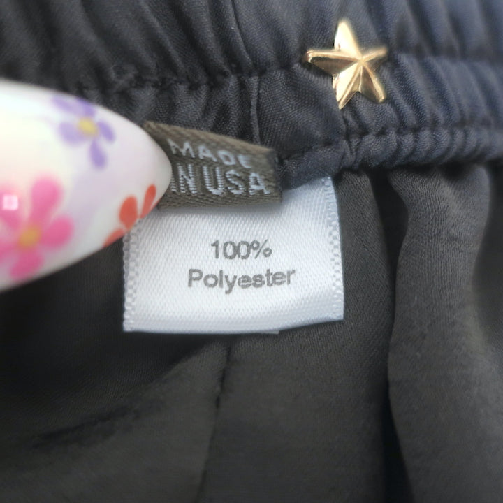 Peter Cohen Satin Cropped Pull-On Pants Dark Gray Size Medium