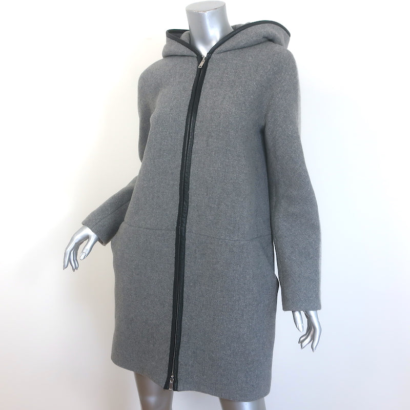 J.Crew Stadium Cloth Colorblock Hooded Coat Gray Wool-Blend Size 4