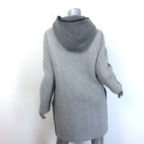 J.Crew Stadium Cloth Colorblock Hooded Coat Gray Wool-Blend Size 4