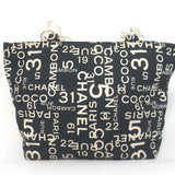 Chanel 2002 31 Rue Cambon Beach Tote Black Printed Canvas Large Shoulder Bag