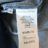 Stella McCartney Ruffled Lace-Trim Denim Shirt Indigo Size 36 Long Sleeve Top