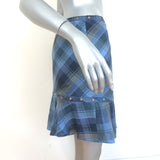 Veronica Beard Parris Ruffled Mini Skirt Blue Plaid Size 10