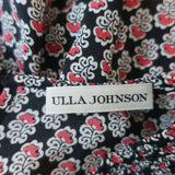 Ulla Johnson Midi Dress Oona Dark Indian Floral Print Smocked Silk Size 2