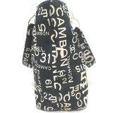 Chanel 2002 31 Rue Cambon Beach Tote Black Printed Canvas Large Shoulder Bag