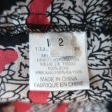 Ulla Johnson Midi Dress Oona Dark Indian Floral Print Smocked Silk Size 2